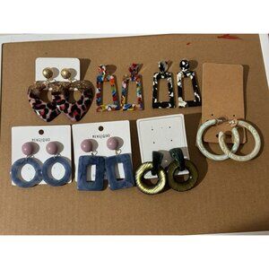 Beonon Trendy Acrylic Statement Earrings Set – Geometric & Colorful Drop Designs